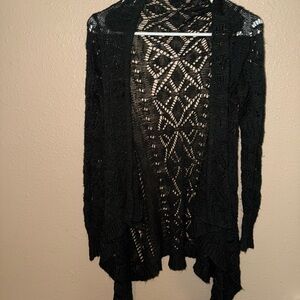 Black Open-Knit Women's Sweater